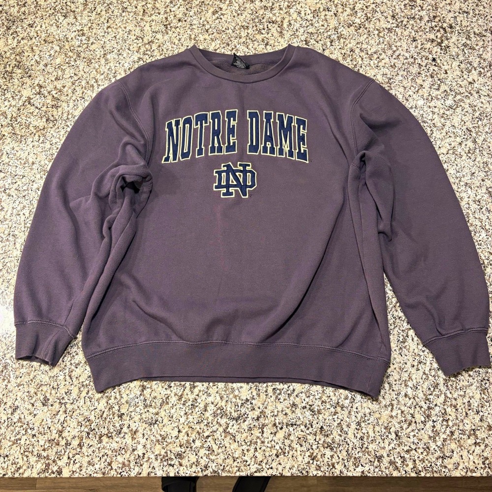 Colosseum Notre Dame Fighting Irish Crewneck Sweatshirt Men's XL Gray